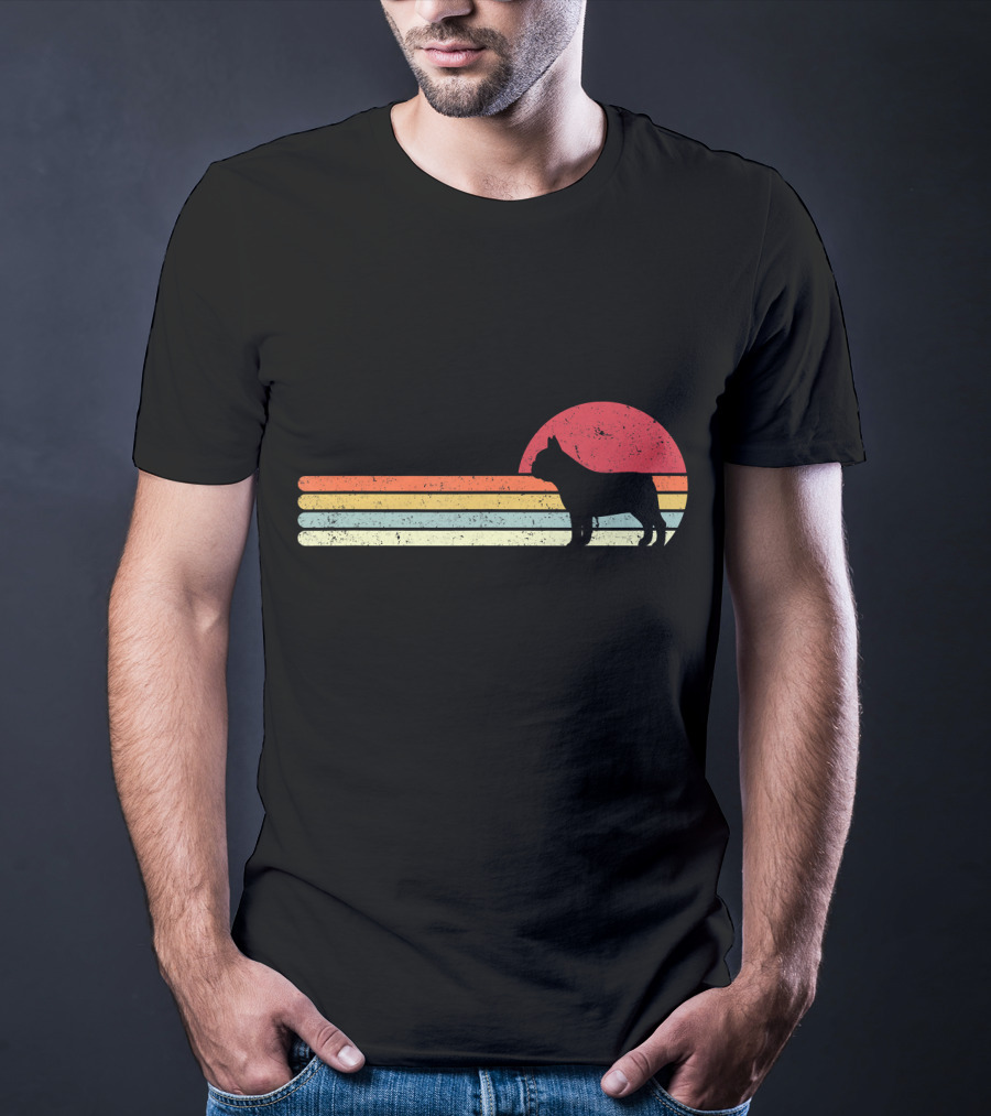 French Bulldog Retro Sunset T-Shirt