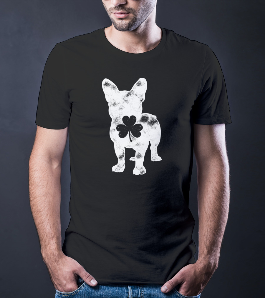 French Bulldog St Patricks Day Boys Men Dog Shamrock T-Shirt
