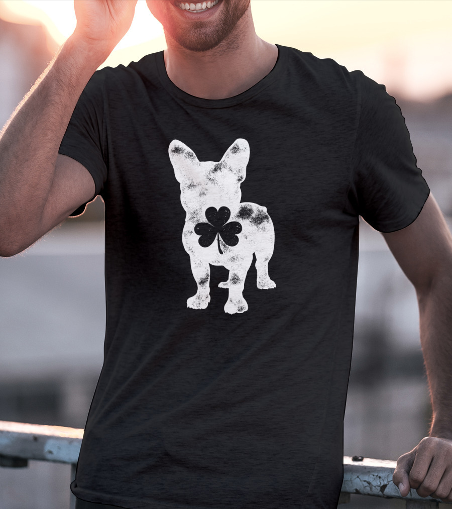 French Bulldog St Patricks Day Boys Men Dog Shamrock T-Shirt