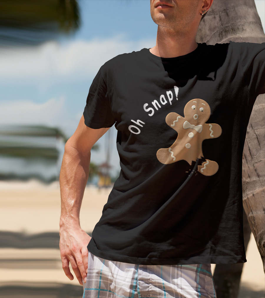 Oh Snap Funny Baking Holiday Gingerbread Man T-Shirt