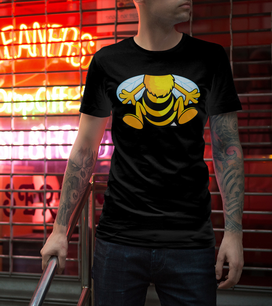Funny Bee Costume Easy Honeybee Hall Buzzing Bumblebee Stripes T-Shirt
