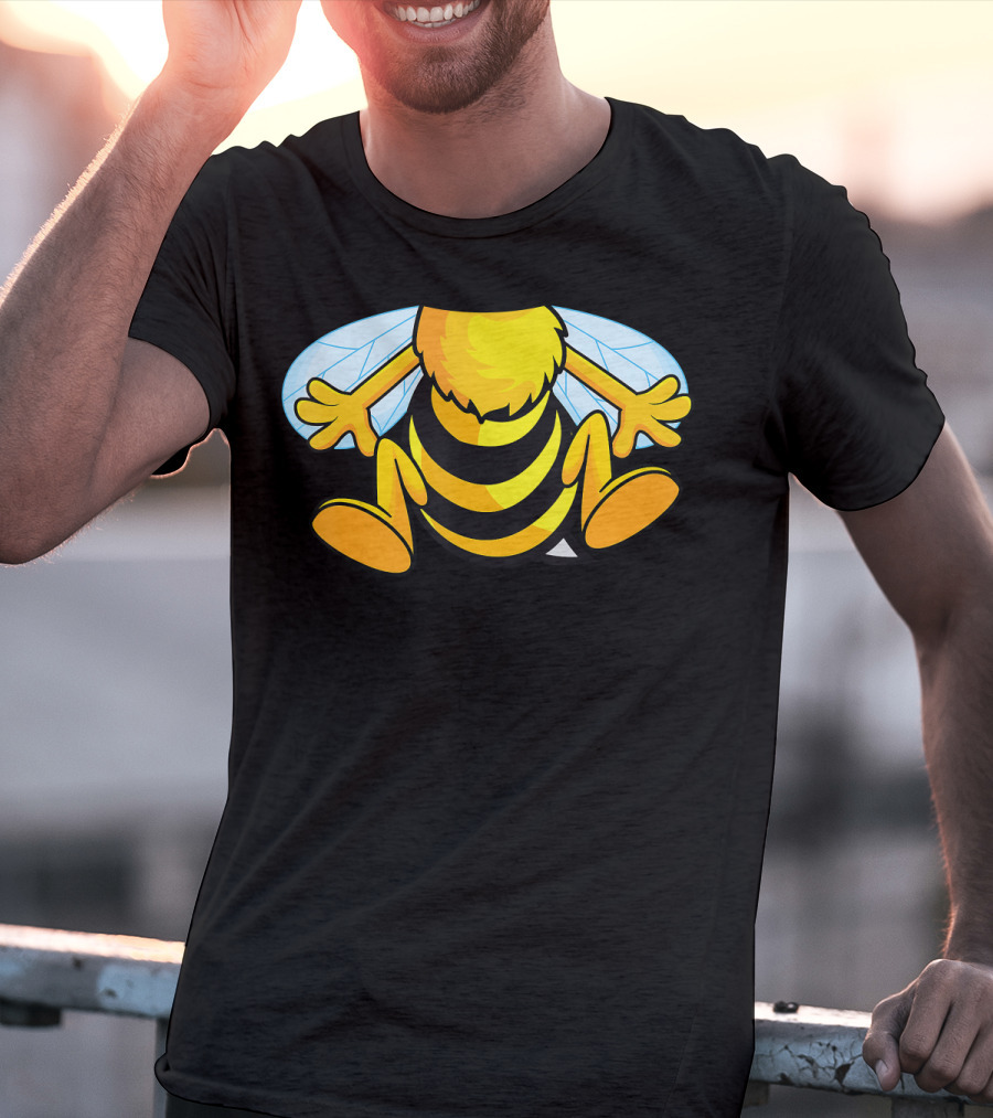 Funny Bee Costume Easy Honeybee Hall Buzzing Bumblebee Stripes T-Shirt