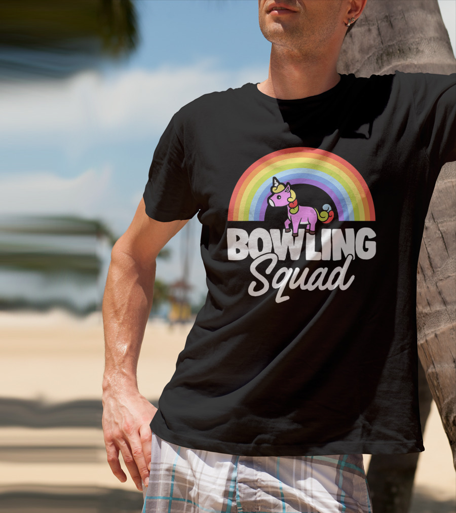 Bowling Squad Funny Unicorn Rainbow T-Shirt