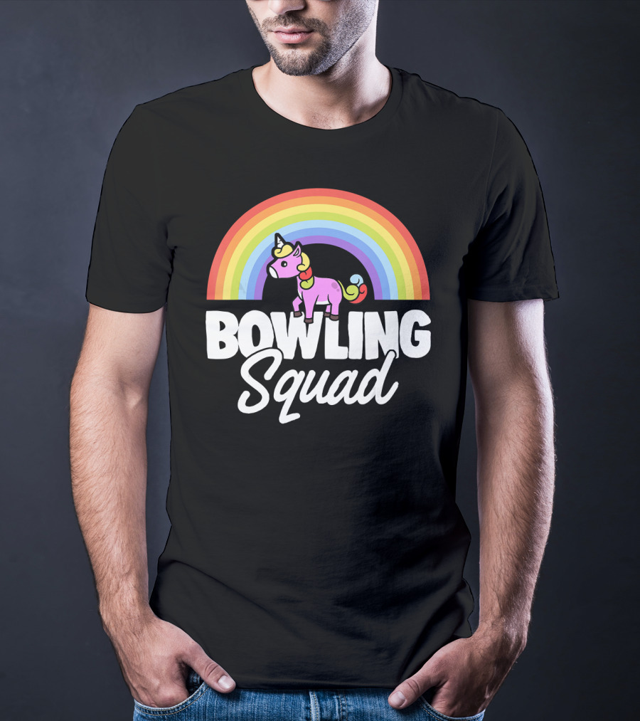 Bowling Squad Funny Unicorn Rainbow T-Shirt
