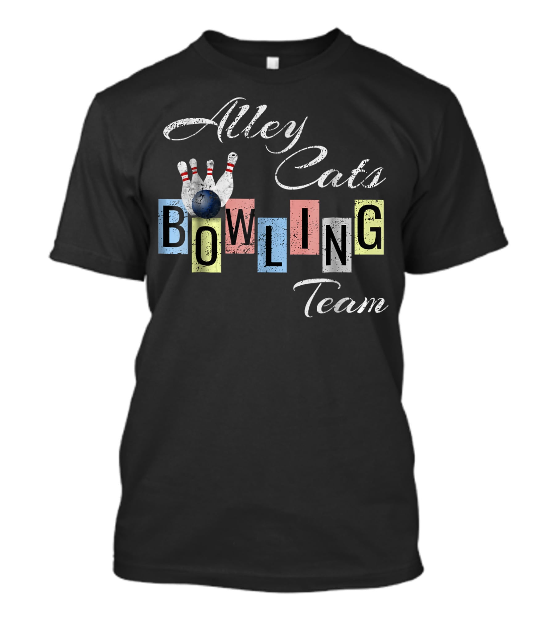 Alley Cats Bowling Team Funny Bow T-Shirt