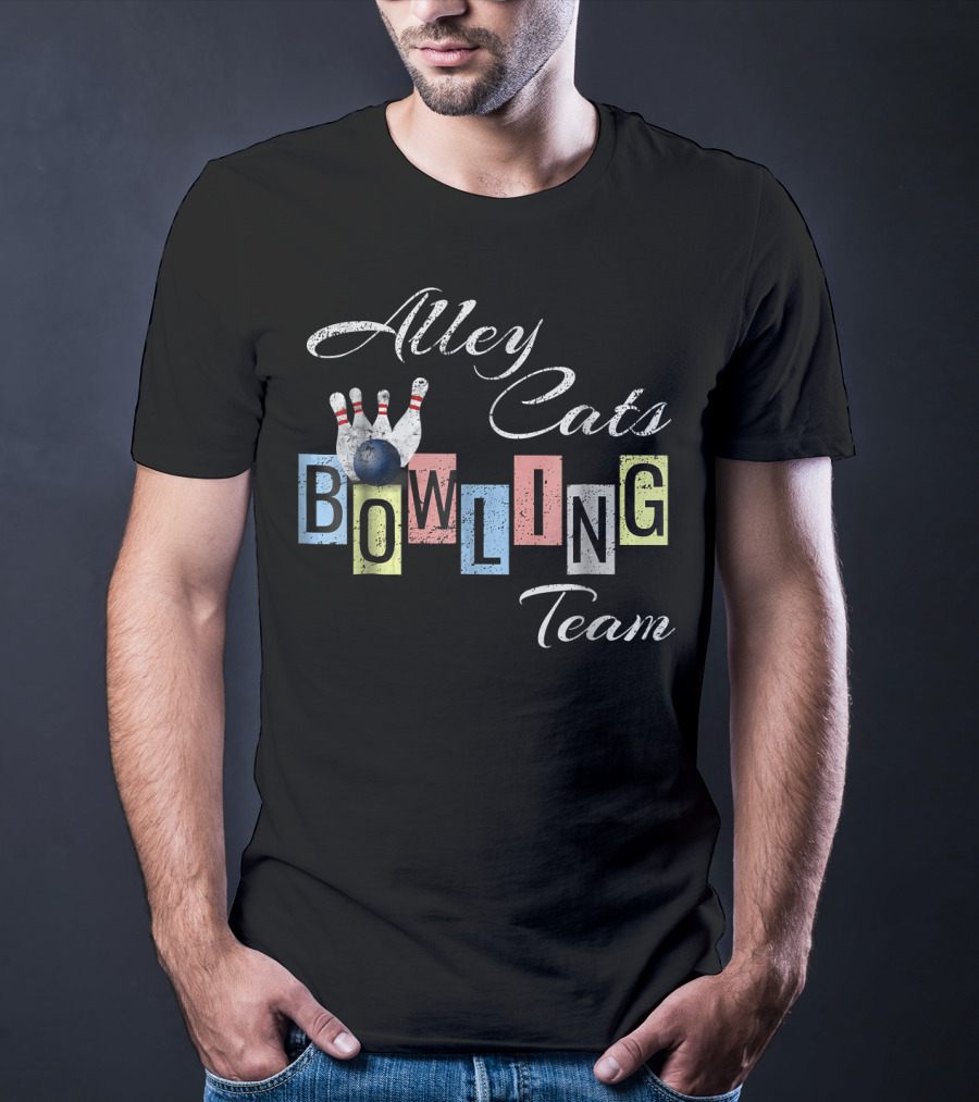 Alley Cats Bowling Team Funny Bow T-Shirt