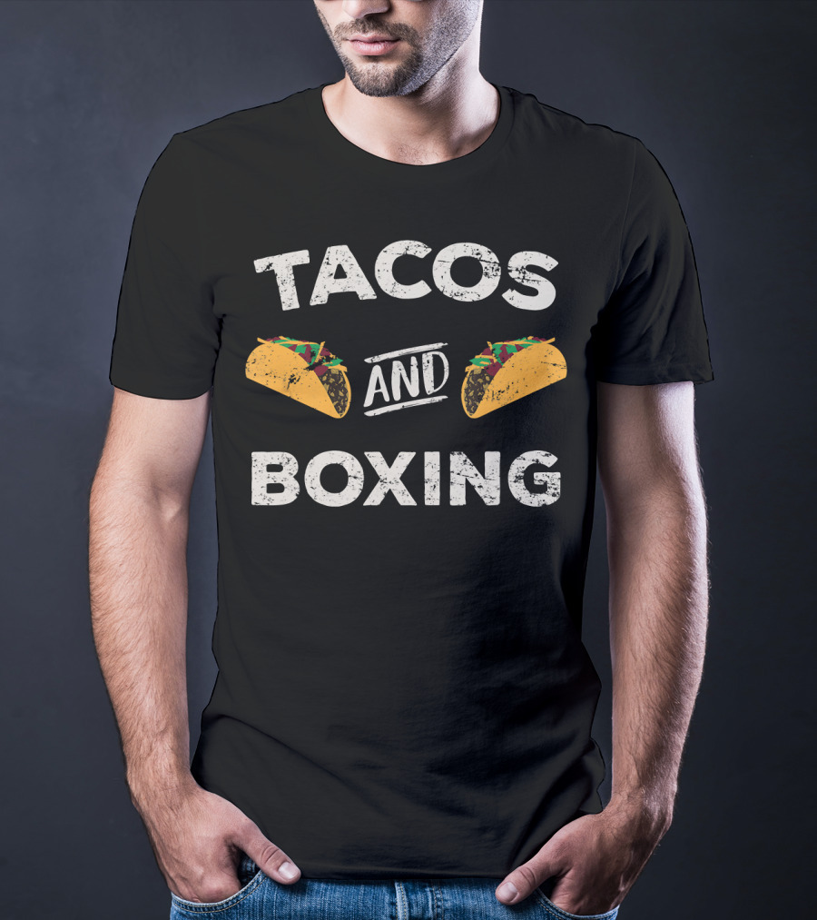 Tacos And Boxing Distressed Gym Boxer T-Shirt