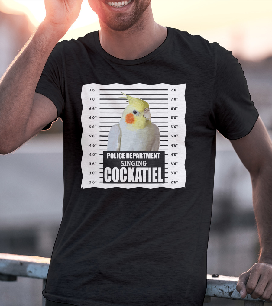 Police Department Singing Cockatiel Mugshot T-Shirt
