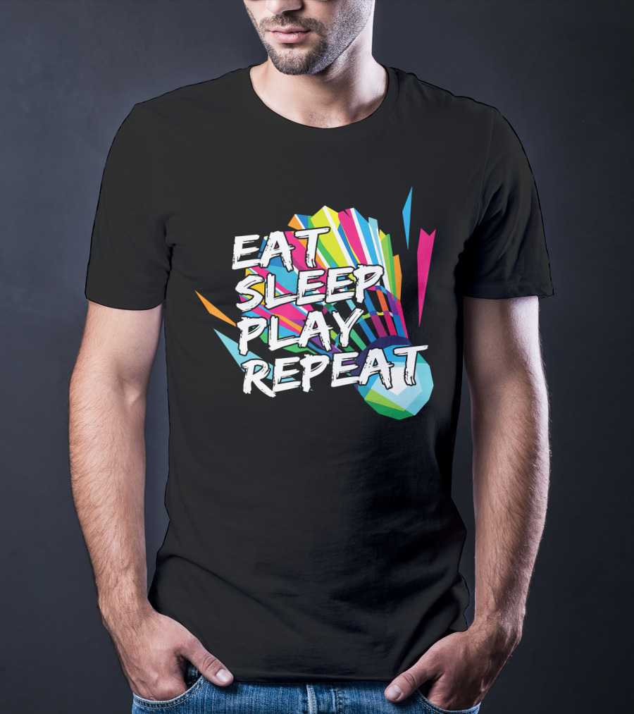 Eat Sleep Play Repeat Badminton Shuttlecock T-Shirt