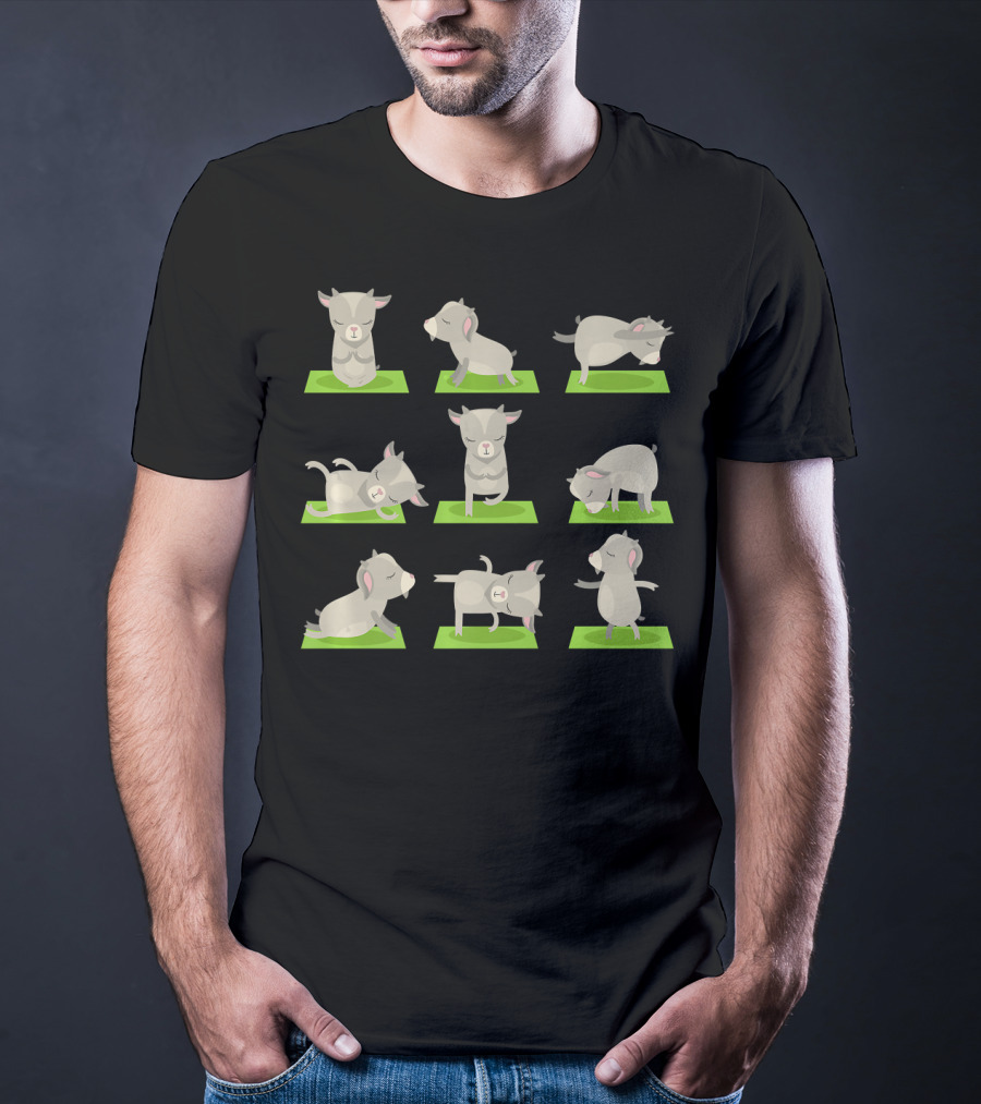 Goat Yoga Mat Poses Funny Yoga Goat T-Shirt