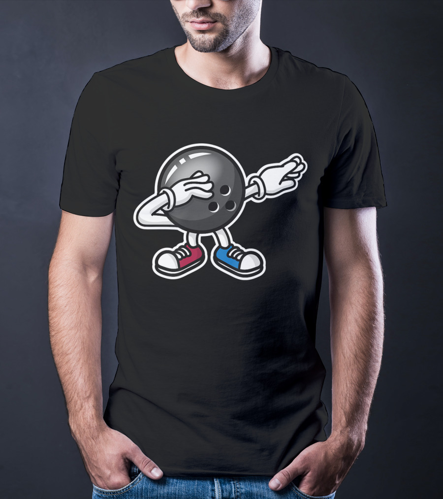 Funny The Dab Dabbing Bowling Ball Kid Bowle Sneakers T-Shirt