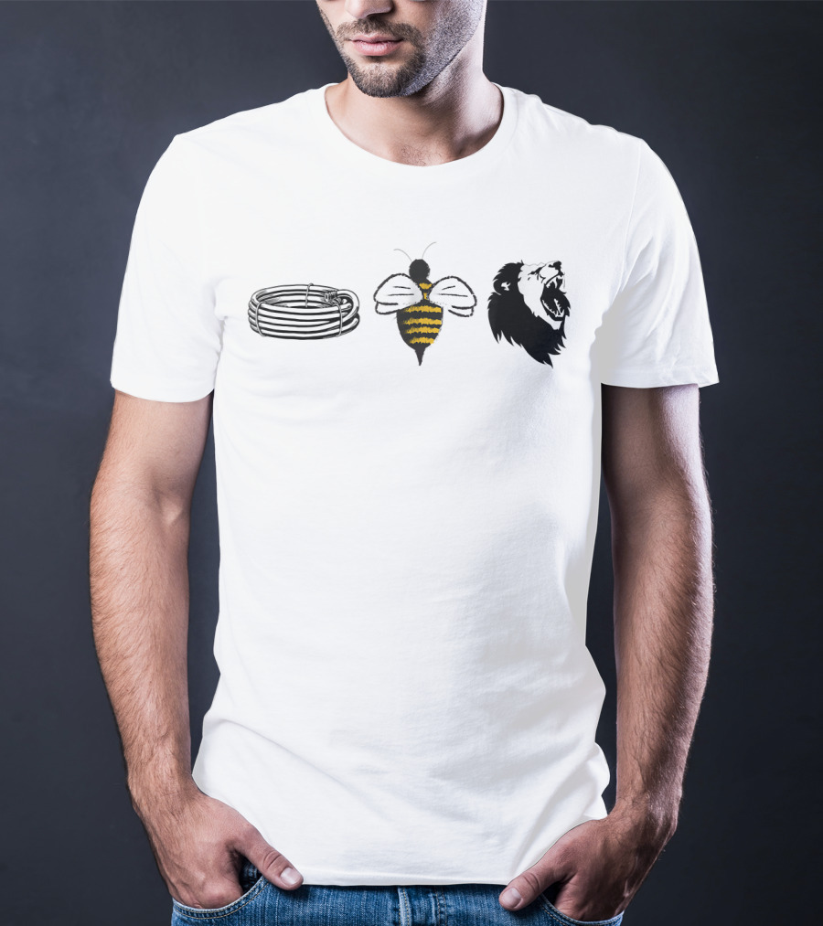Barbed Bee Lion Funny Vintage Animal Joke Pun T-Shirt