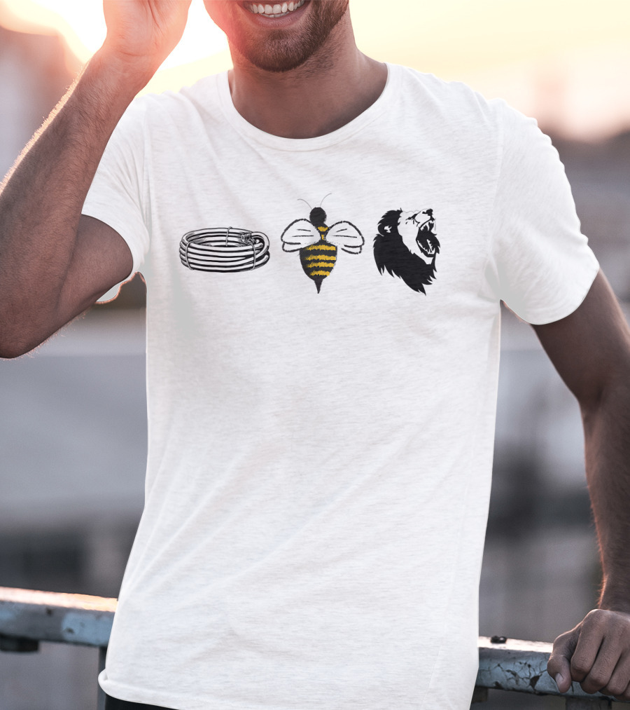 Barbed Bee Lion Funny Vintage Animal Joke Pun T-Shirt