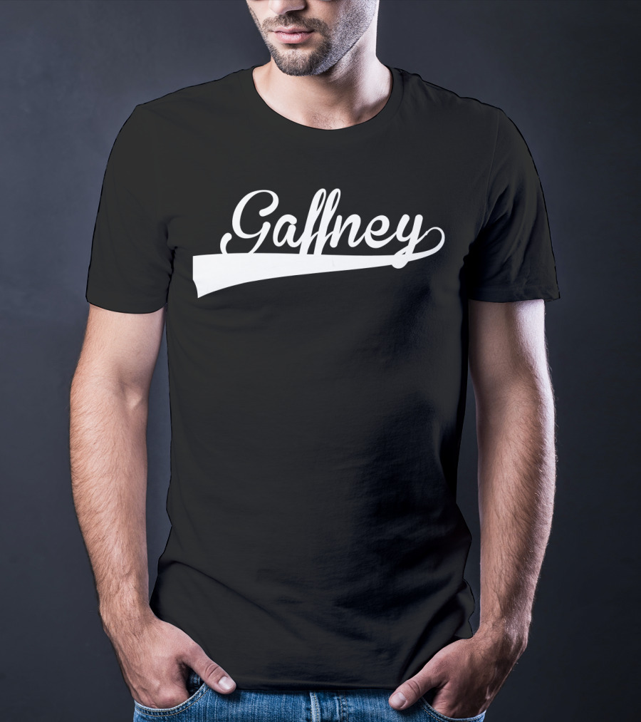 Gaffney Baseball Softball Styled Text With Curve Tail T-Shirt