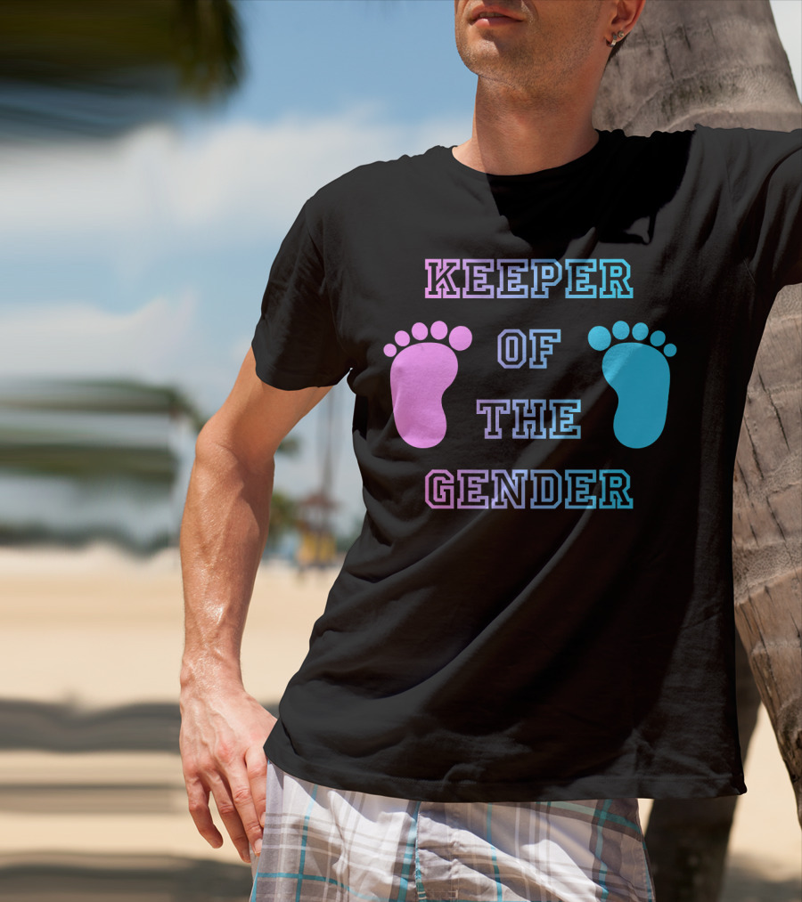 Keeper Of The Gender Pink Blue Footprints T-Shirt