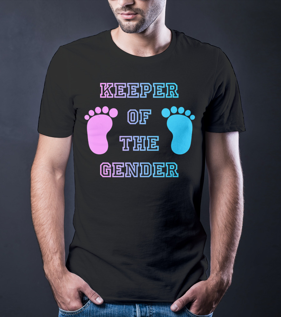 Keeper Of The Gender Pink Blue Footprints T-Shirt