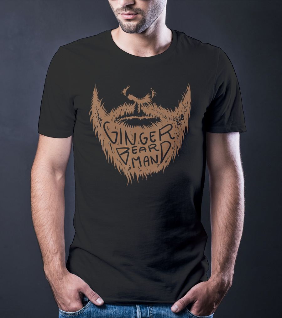 Ginger Beard Man Cute Mysterious Red Whiskered Face T-Shirt