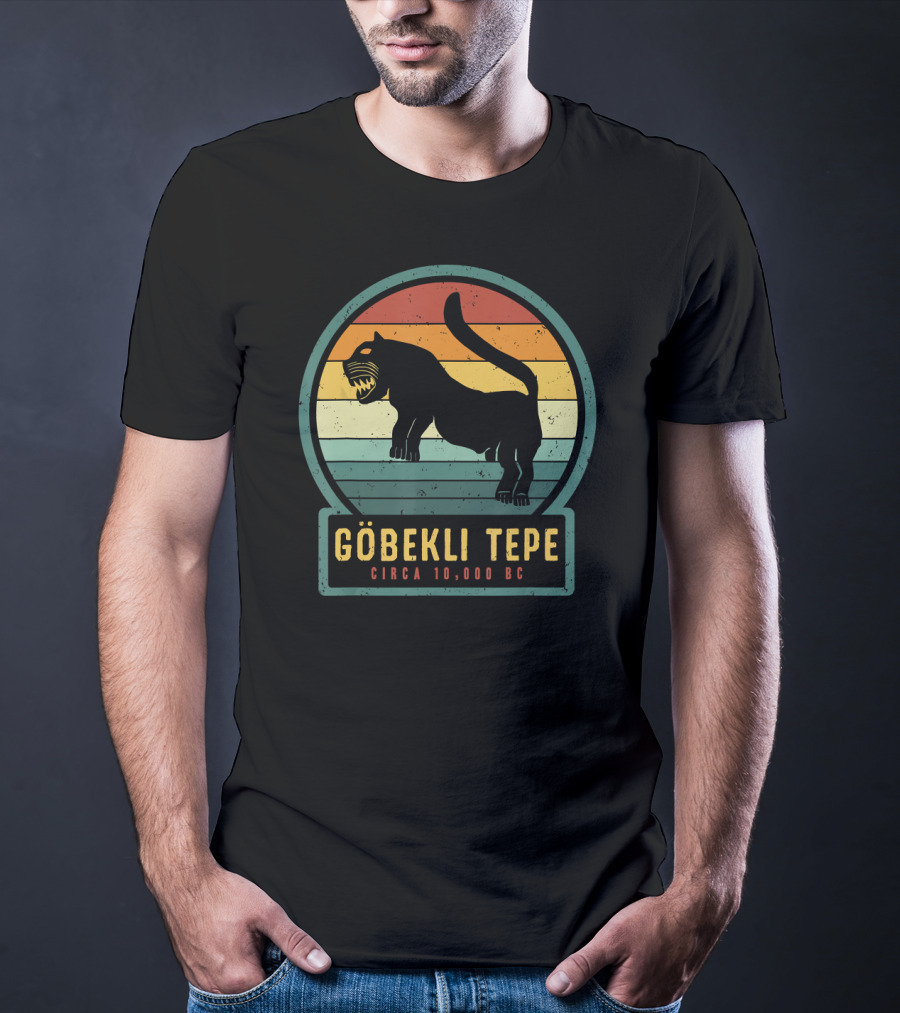 Göbekli Tepe Circa 10,000 BC Large Cat Lion T-Shirt
