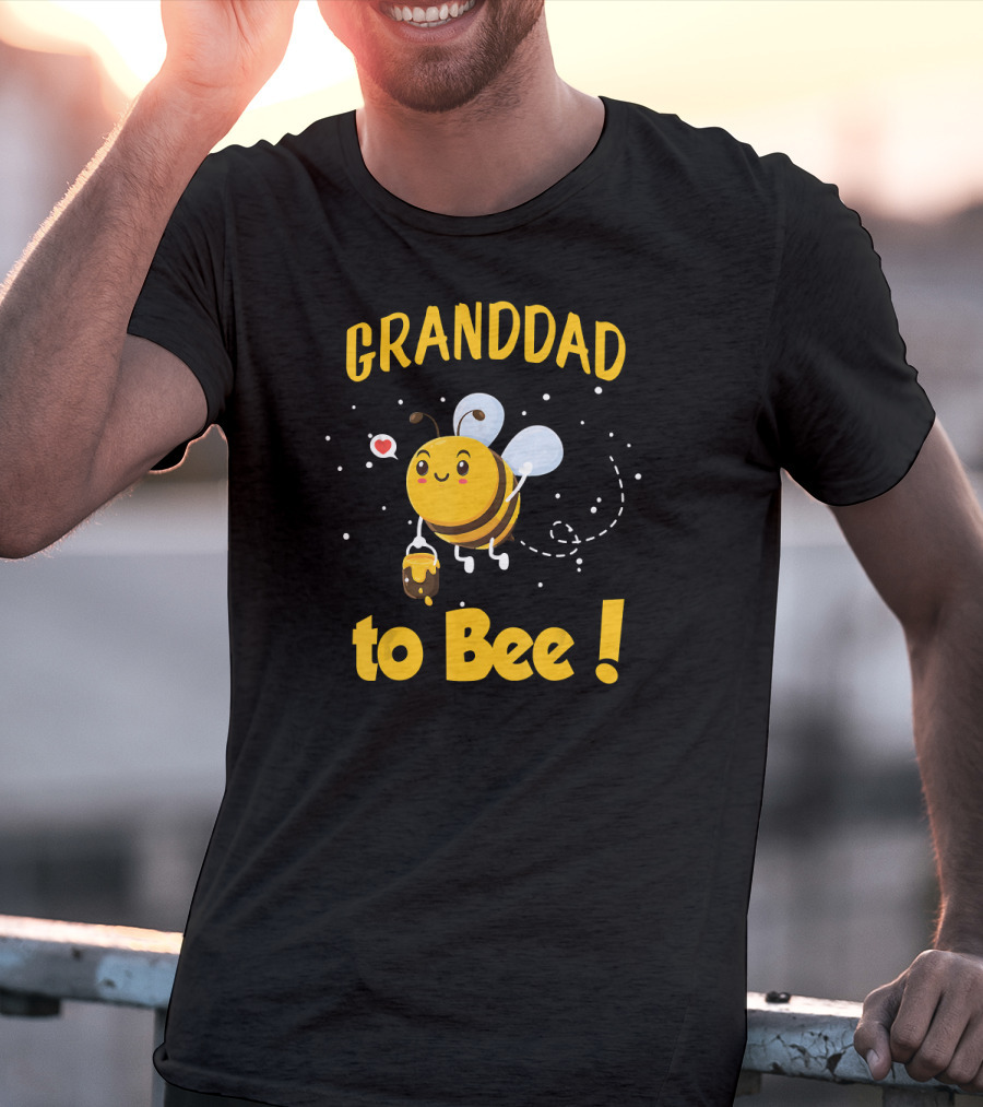 Granddad To Bee Granddad With Happy Bee And Heart T-Shirt