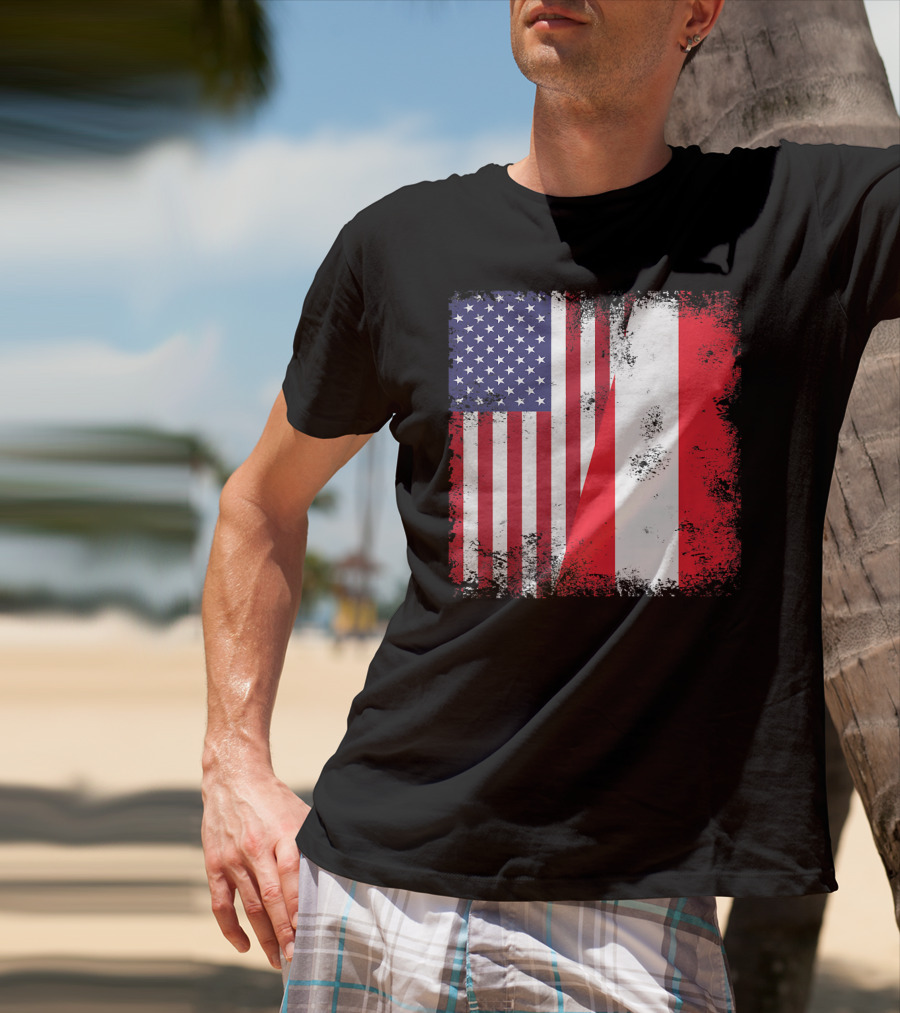 USA Austrian Flag Vintage Austria U T-Shirt