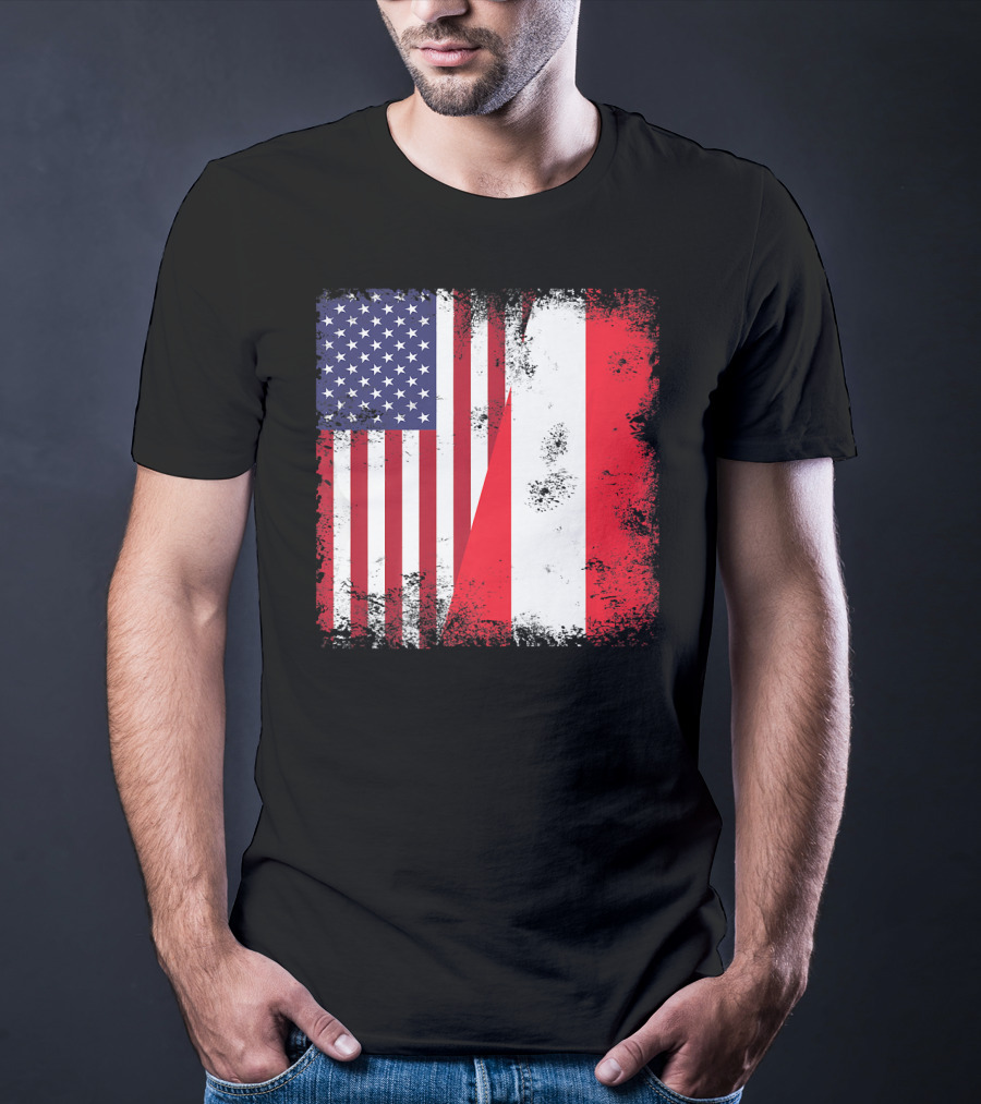 USA Austrian Flag Vintage Austria U T-Shirt