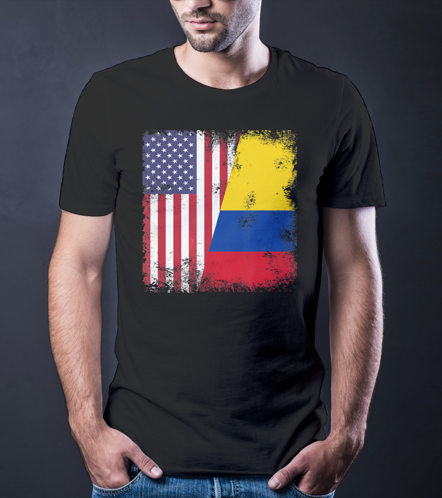 Half Colombian Half American Flag T-Shirt