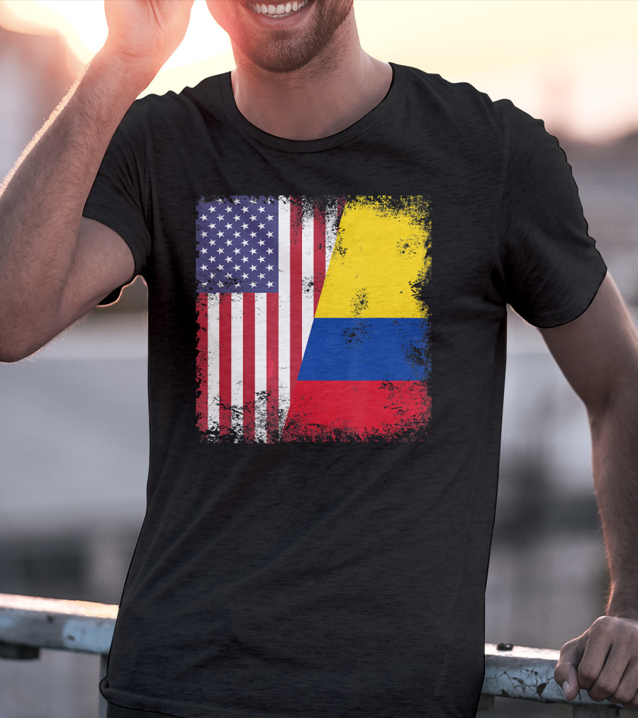 Half Colombian Half American Flag T-Shirt