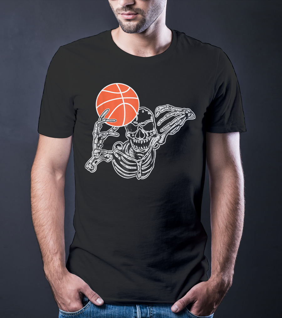 Halloween Skeleton Basketball Player Skul Dunking Spooky Slam T-Shirt