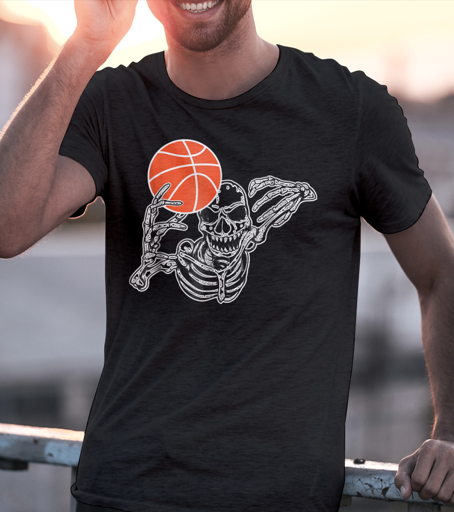 Halloween Skeleton Basketball Player Skul Dunking Spooky Slam T-Shirt