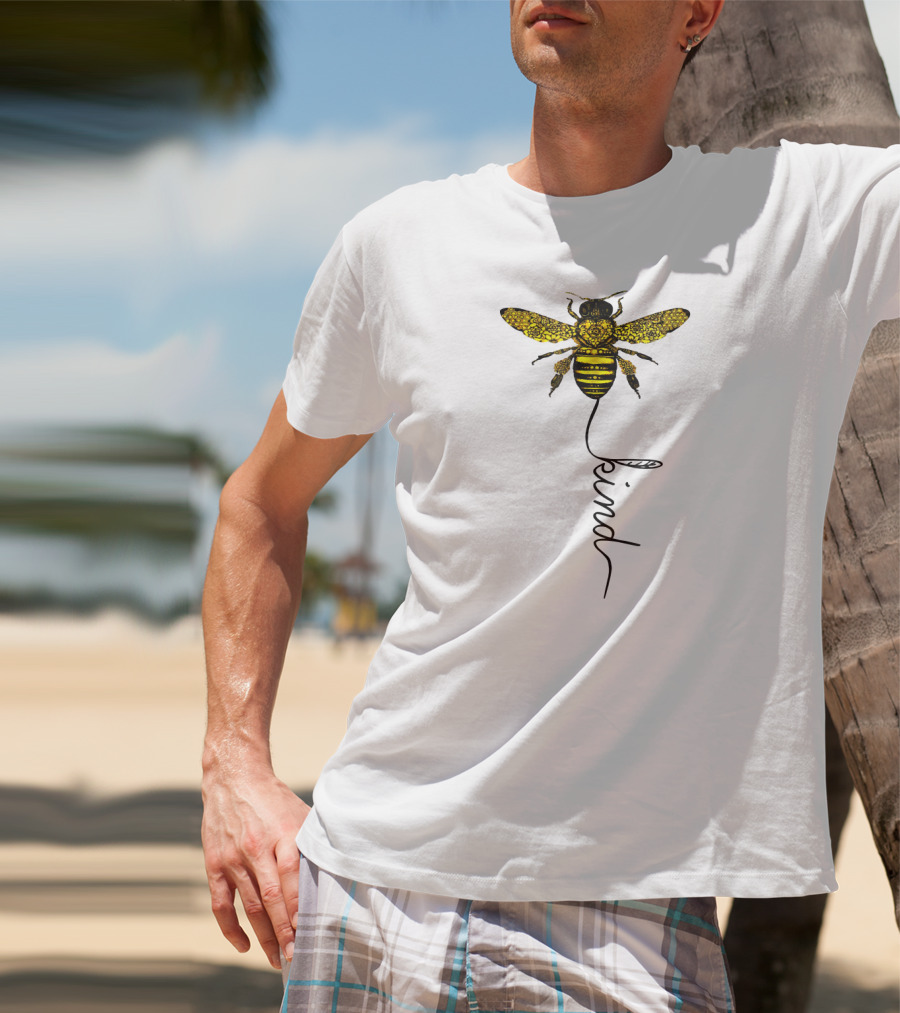 Happy Bees Funny Kind For Bees Love Kind Floral Bee T-Shirt