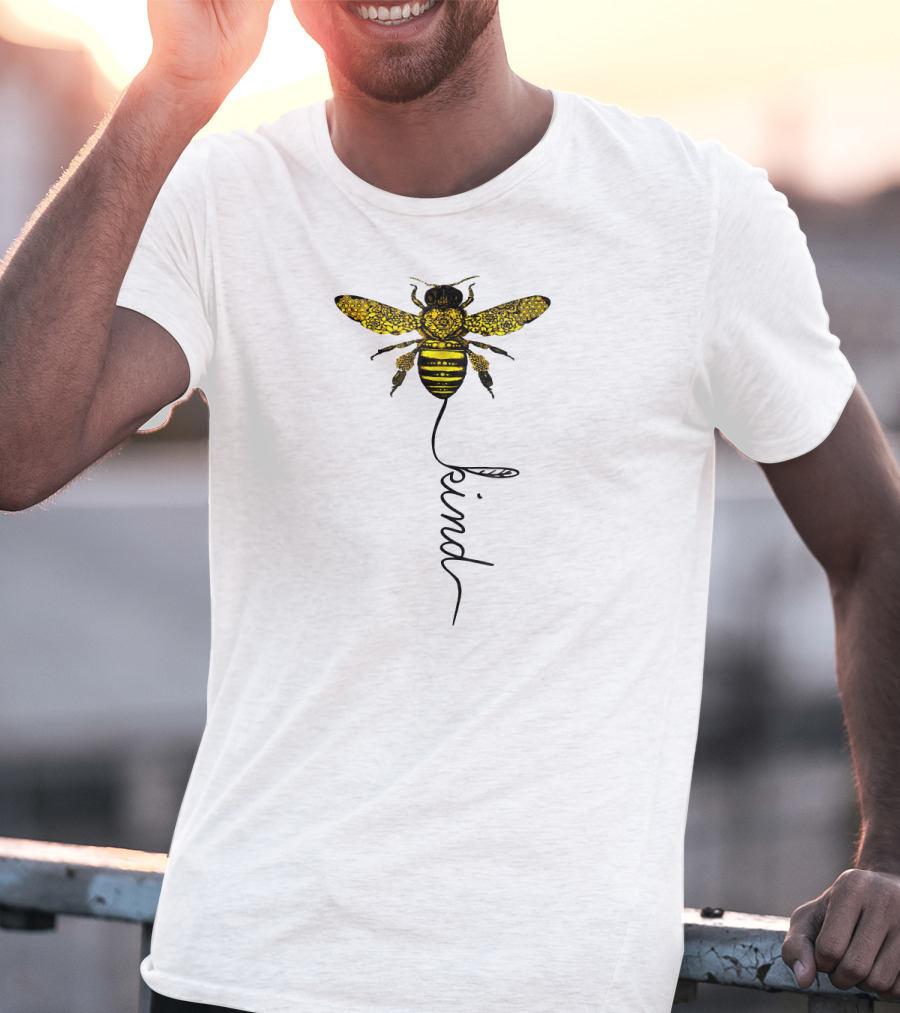 Happy Bees Funny Kind For Bees Love Kind Floral Bee T-Shirt