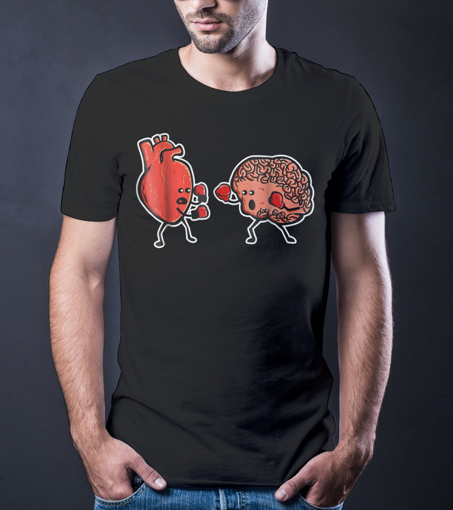 Heart And Brain Boxing Match Showdown T-Shirt