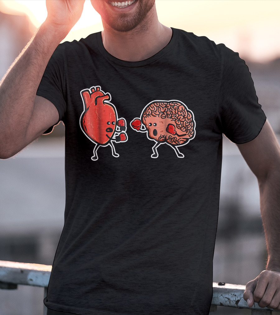 Heart And Brain Boxing Match Showdown T-Shirt