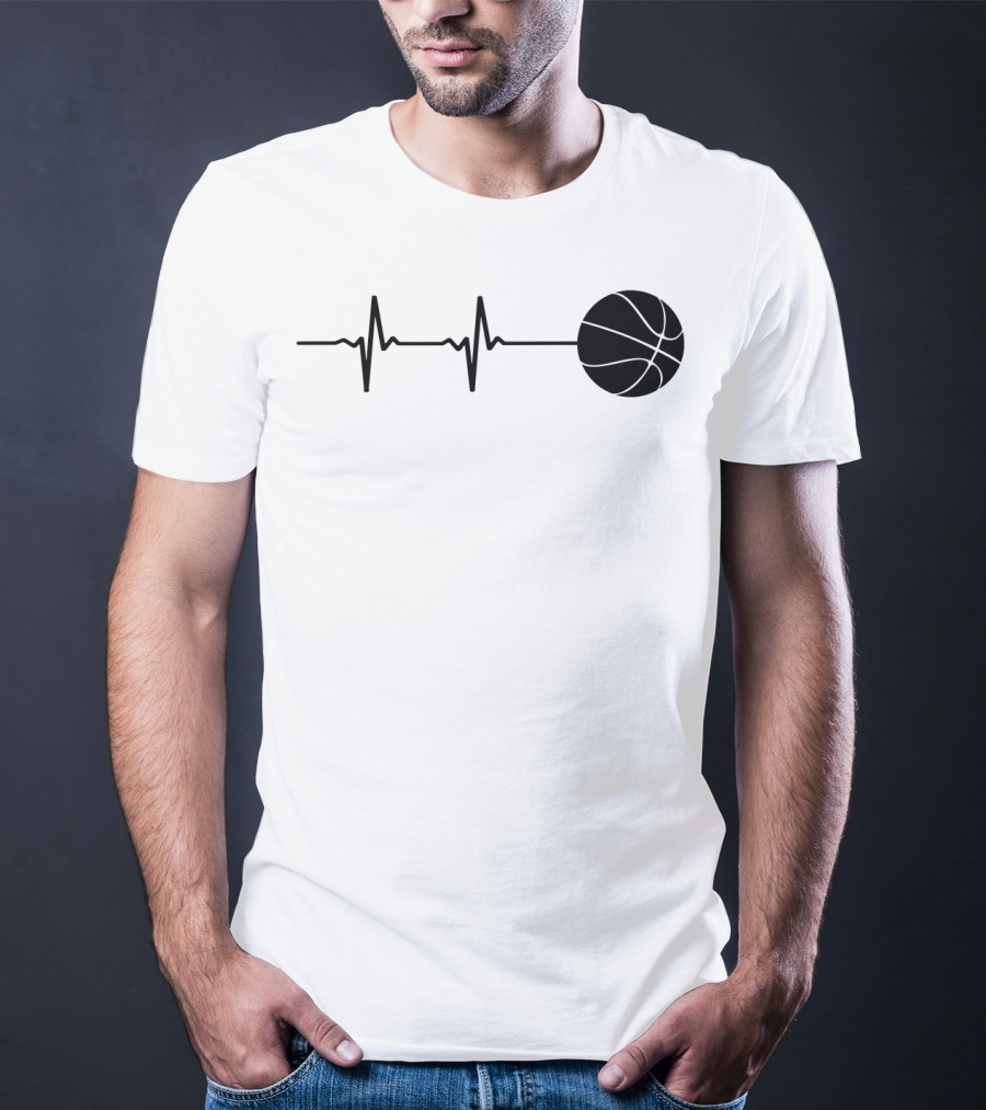 Heartbeat Basketball Player Pulse Path T-Shirt