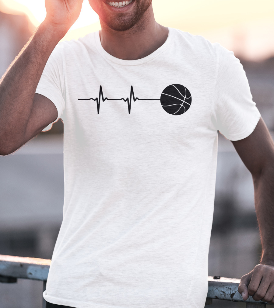 Heartbeat Basketball Player Pulse Path T-Shirt