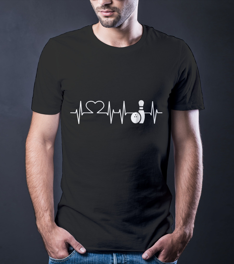 Heartbeat Bowling Heartbeat Bowling Pin Bowling Ball T-Shirt