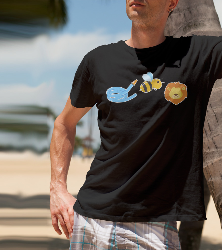 Hose Bee Lion Animal Funny Graphic Tee Wordplay T-Shirt