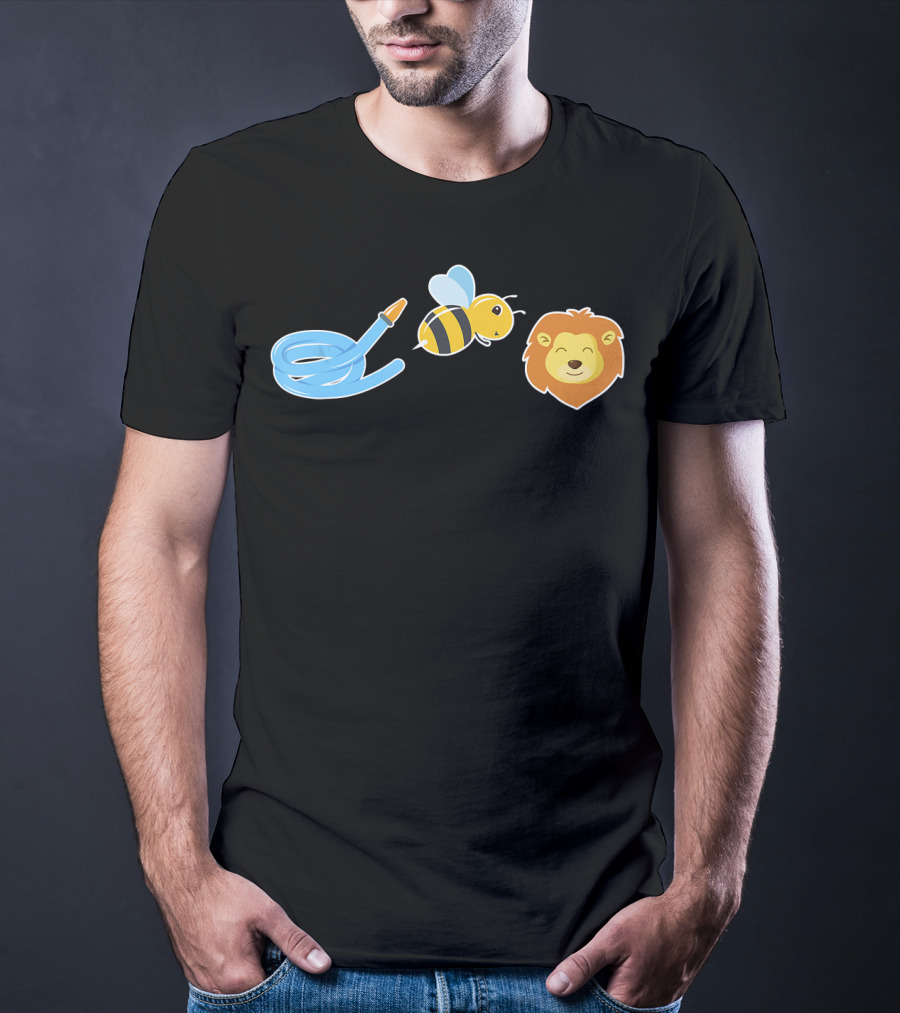 Hose Bee Lion Animal Funny Graphic Tee Wordplay T-Shirt