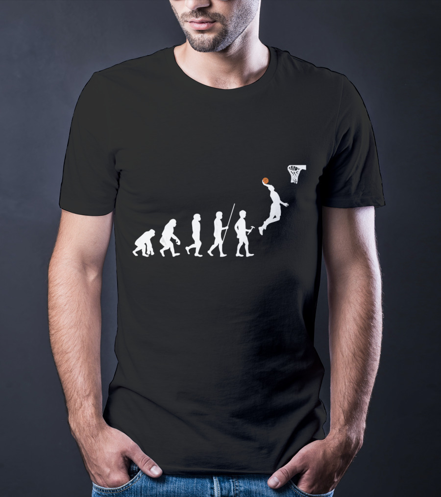 Evolution Of Man Playing Basketball Dunk T-Shirt