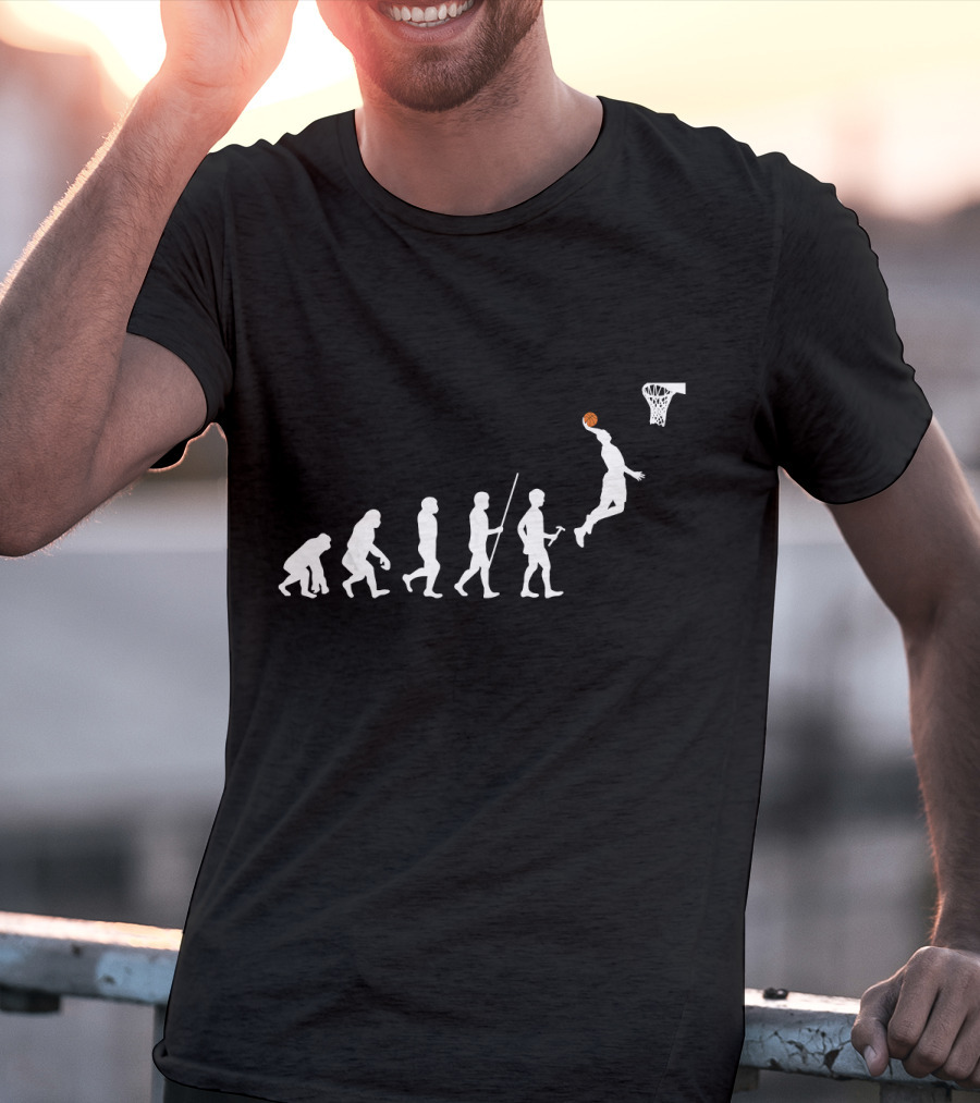 Evolution Of Man Playing Basketball Dunk T-Shirt