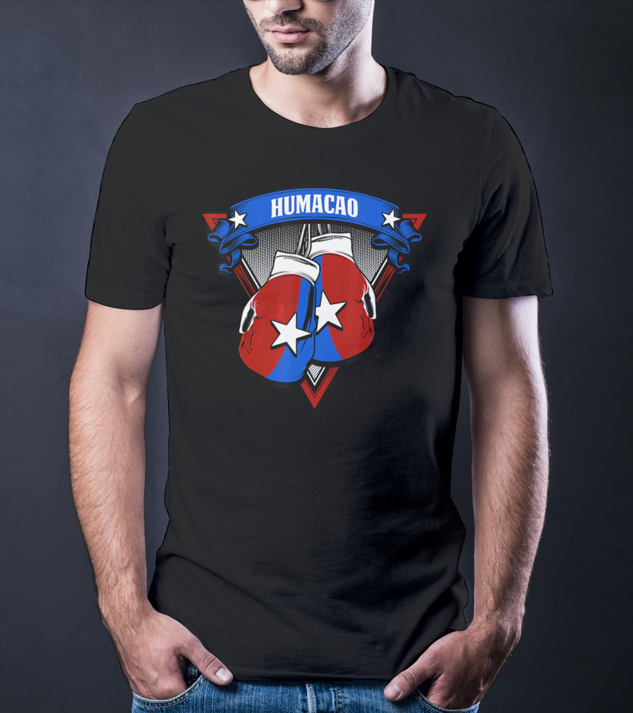 Humacao Puerto Rico Boxing Gloves Star Emblem T-Shirt
