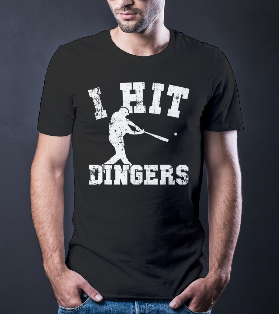 I Hit Dingers Baseball Batting T-Shirt