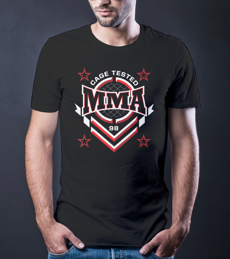 Cage Tested MMA 98 Brazilian Jiu Jitsu MMA Cage Fighting Kick T-Shirt