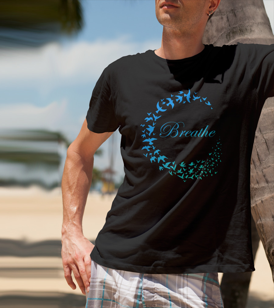 Breathe Inhale Exhale Take Flight Bird Circle T-Shirt