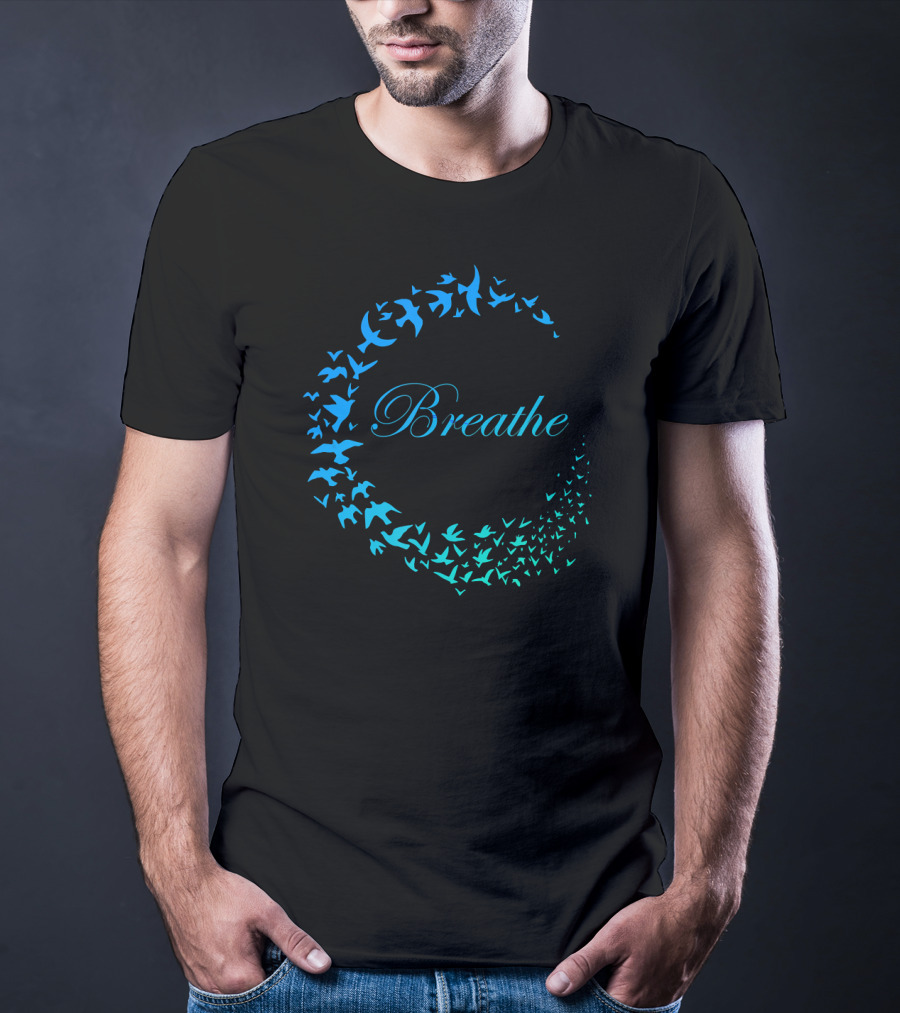 Breathe Inhale Exhale Take Flight Bird Circle T-Shirt