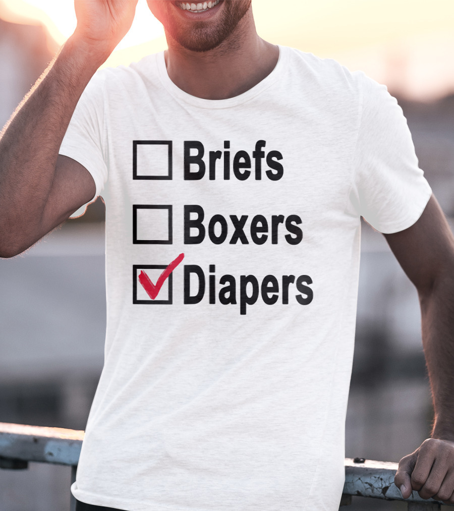 Briefs Boxers Diapers Checkmark ABDL Adult Baby T-Shirt