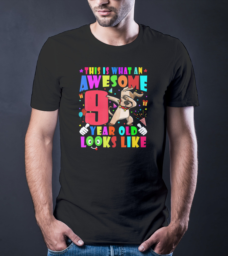 This Is What An Awesome 9 Year Old Looks Like Dabbing Dog 2011 Birthday T-Shirt