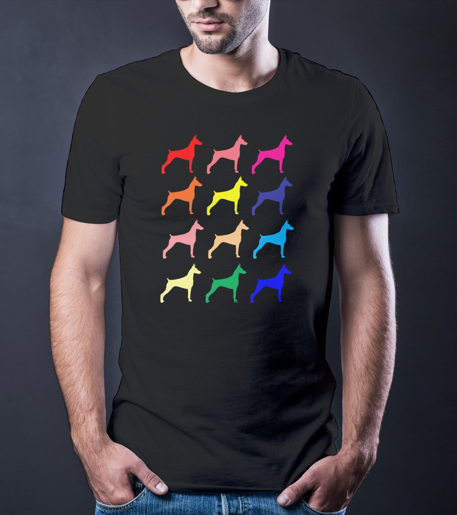 Doberman Pinscher Dog Lovers Colorful Pop T-Shirt