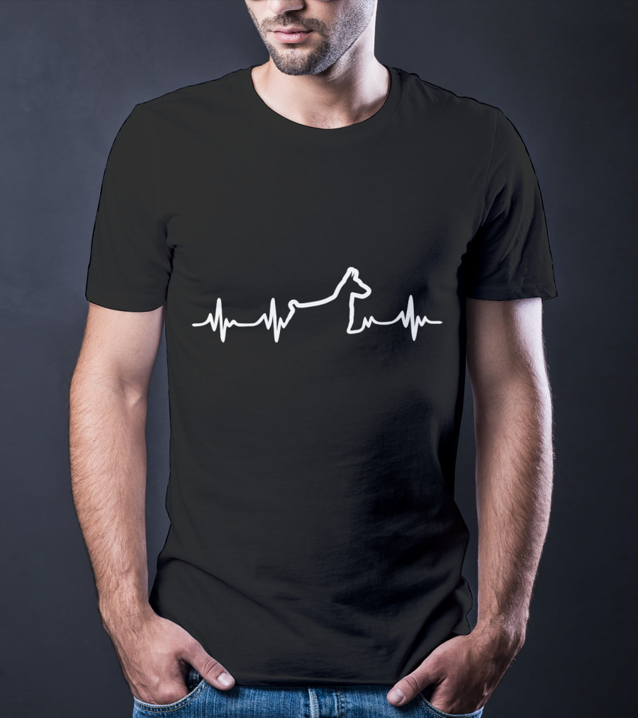 Doberman Pinscher Heartbeat Line Outline T-Shirt