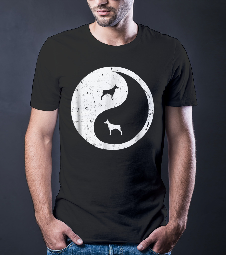 Doberman Pinscher Yin Yang Symbol With Doberman T-Shirt
